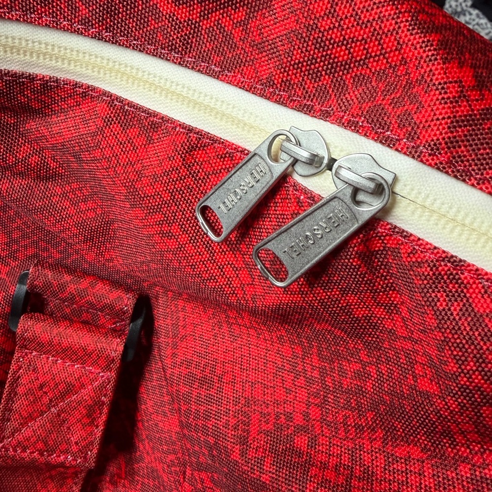 Herschel Red Snakeprint Duffle Bag - Picture 10 of 11
